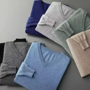 Men's Cashmere Warm Pullovers Sweater V Neck Knit Autumn Winter Fit Tops Male Wool Knitwear Jumpers Bottoming shirt Plus Size
