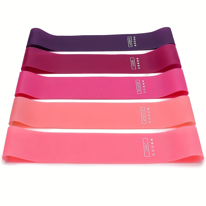 5pcs Portable Resistance Band Set - Yoga, Gym, Pilates, Elastic Bands for Weightlifting and Exercise, Fitness TPE Gradient Color Butt Lifter Hip Circle Strengthener