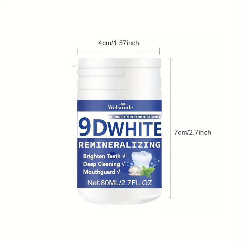 9D White Remineralizing Hydroxyapatite Tooth Powder | Deep Cleaning, Fresh Breath, Ideal for Oral Health & Hygiene - Perfect Gift for Women & Men - Image 7