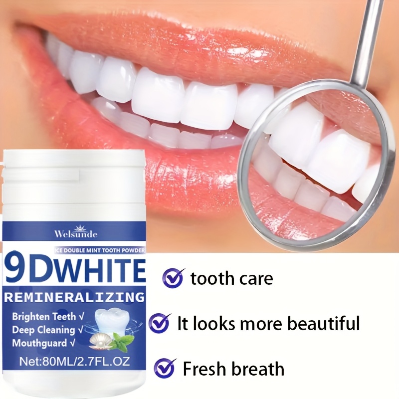 9D White Remineralizing Hydroxyapatite Tooth Powder | Deep Cleaning, Fresh Breath, Ideal for Oral Health & Hygiene - Perfect Gift for Women & Men - Image 2