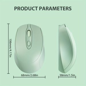 Ambidextrous Dual-Mode Wireless Mouse, Portable Ergonomic Type-C Rechargeable Silent Mouse for Office/Home Use with Tablet/Laptop/Desktop Connectivity, Wireless Mouse for Laptop, Portable Device, Compact Mouse, Durable Build, Rechargeable Device, Tech Enthusiasts