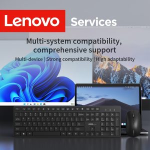 For Lenovo Wireless Keyboard and Mouse Set, Lightweight Portable Business Office Desk and Laptop Tablet Universal 105-Key Slim Durable Minimalist Style 2, 4G Connection