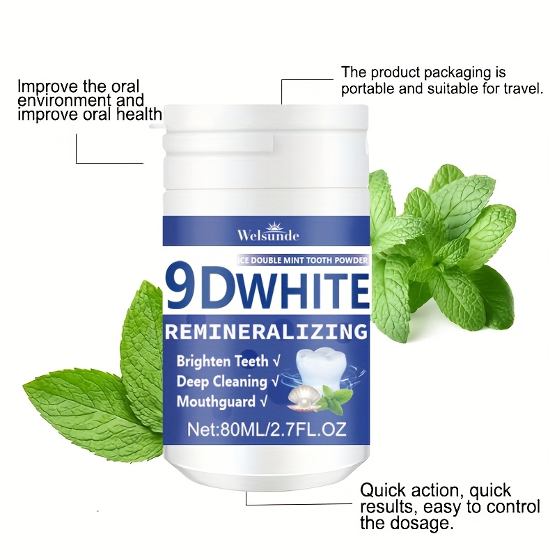 9D White Remineralizing Hydroxyapatite Tooth Powder | Deep Cleaning, Fresh Breath, Ideal for Oral Health & Hygiene - Perfect Gift for Women & Men - Image 8