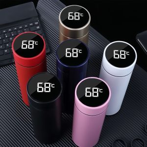 1pc AIBEYOU Smart Temperature Display 304 Stainless Steel Insulated Water Bottle Sports Cup LED Display Touch Screen Outdoor Leisure Portable Water Bottle Straight Water Bottle Thermal Cup Long-lasting Heat Preservation, Vacuum Insulatio