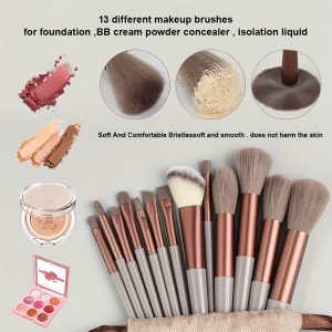 Makeup Brush Includes 1pc Powder Brush+1pc Loose Powder Brush+1pc Highlighter Brush+1pc Foundation Brush+1pc Smudge Brush+1pc Eye Socket Brush+1pc Concealer Brush, Professional Beauty Tools 8/13/14pcs