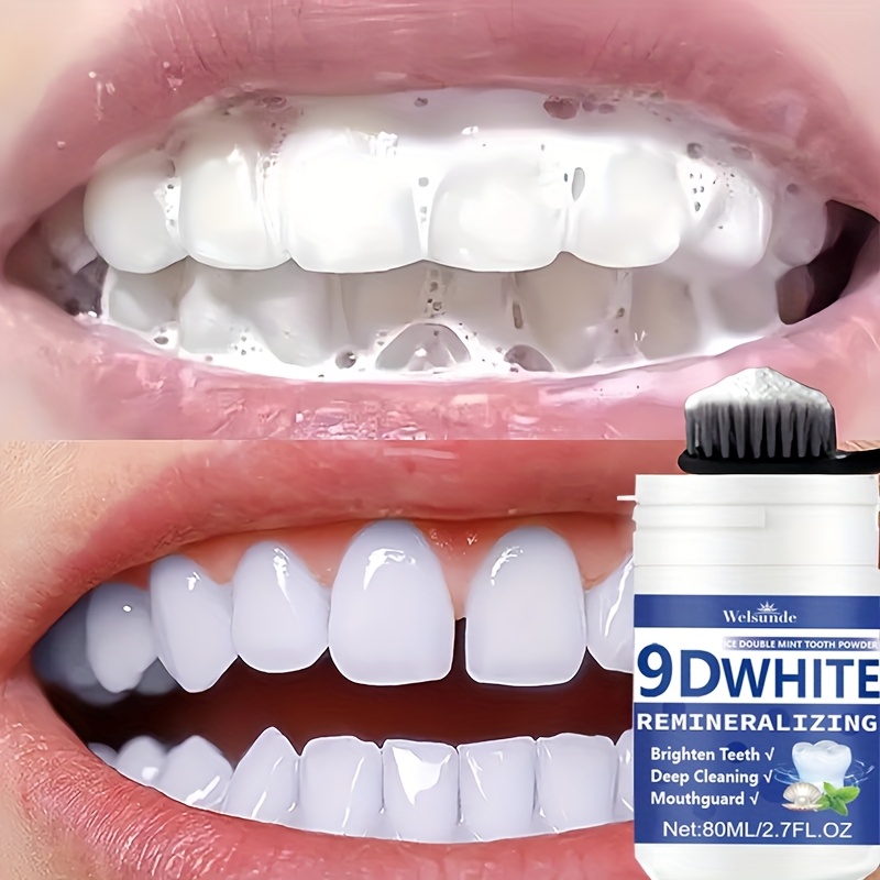 9D White Remineralizing Hydroxyapatite Tooth Powder | Deep Cleaning, Fresh Breath, Ideal for Oral Health & Hygiene - Perfect Gift for Women & Men