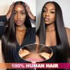 Wear And Go Glueless Wigs Human Hair Pre Plucked Pre Cut 4x4 Straight Lace Front Wigs Human Hair Wigs For Women No Glue Hd Lace Front Closure Ready To Wear Wigs 50.8 cm Natural Black