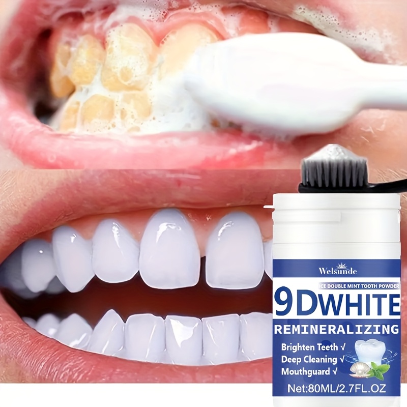 9D White Remineralizing Hydroxyapatite Tooth Powder | Deep Cleaning, Fresh Breath, Ideal for Oral Health & Hygiene - Perfect Gift for Women & Men - Image 5