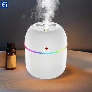 Portable USB Colorful Humidifier with LED Lights - Cool Mist Aroma Diffuser for Bedroom, Living Room, Desk & Car, Multi-Room Compatible, Easy-to-Use, USB-Powered, Perfect Holiday Gift