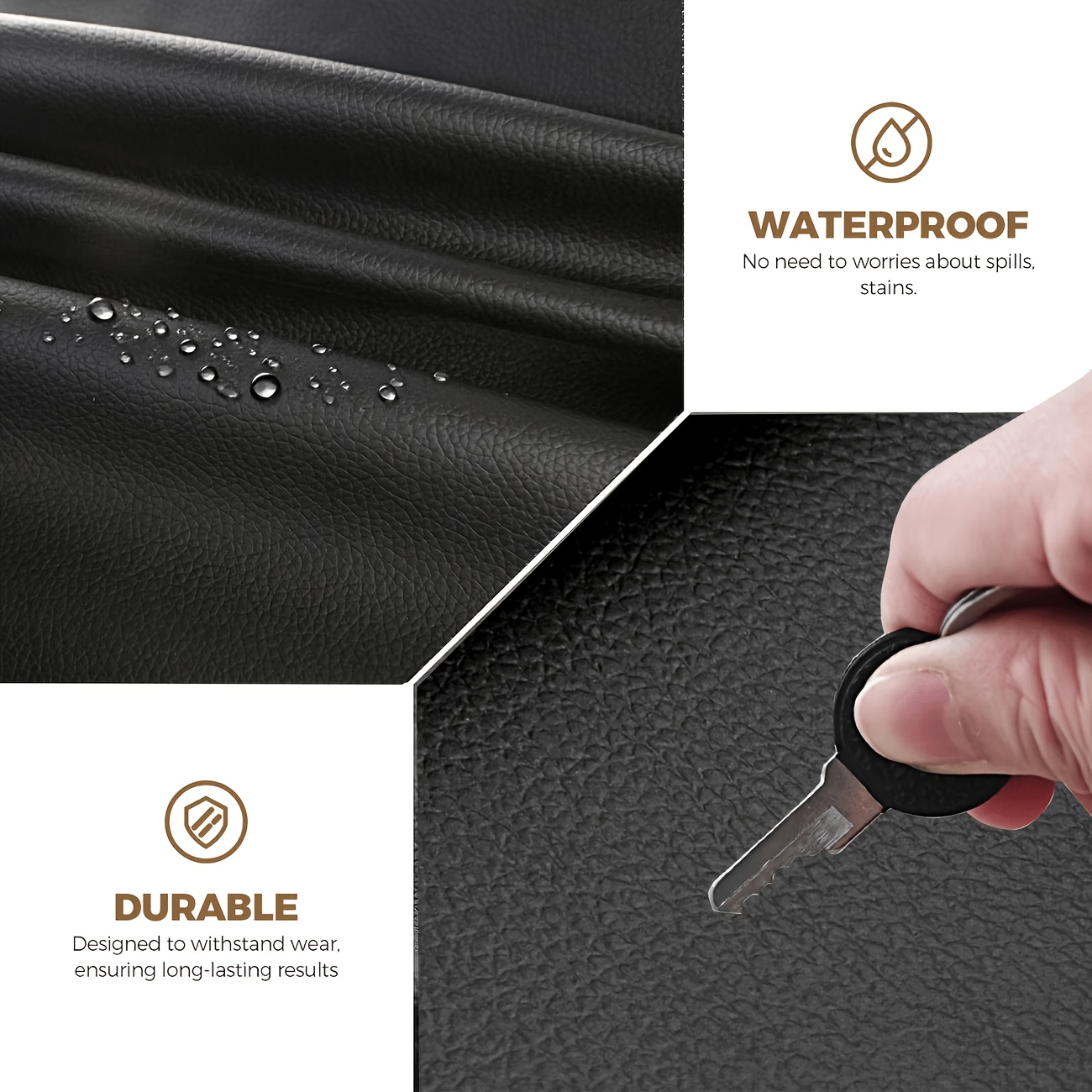 2pcs Heavy Duty Self-Adhesive Faux Leather Repair Patches Kit, Faux Leather Repair Strips for Sofas, Car Seats, Chairs, Furniture, Handbags, Shoes, Jackets And Boat Seats - Image 5