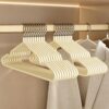 10/20/50pcs of Non-slip and Durable Golden Metal Hangers with Rubber Coating, Premium Thickened Hangers, Designed for Drying Delicate Clothes, with Shoulder Grooves, Sturdy and Durable, Non-slip and Traceless, Not Easy to Deform, Strong Load-bearing